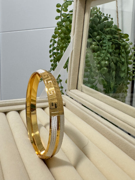 Silver Gold Versace style kada