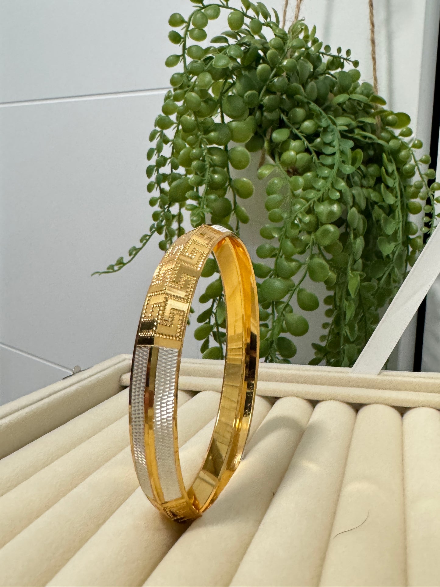 Silver Gold Versace style kada