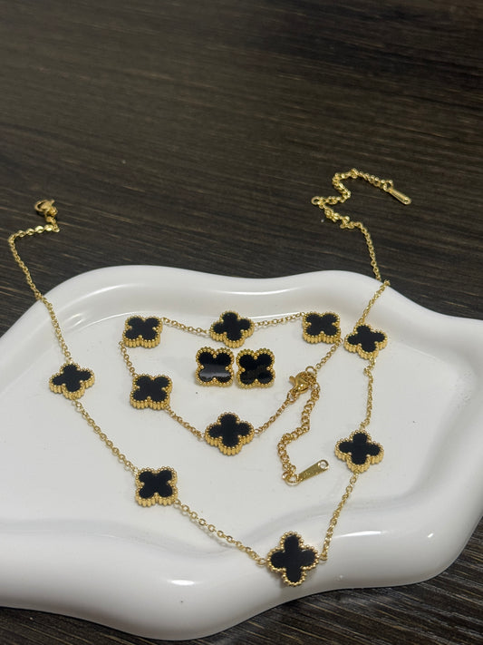 3 pieces black leef combo